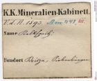Etiketten zu Calcit (NHMW-MIN-Am441)
